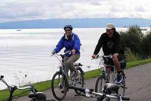 Biking the shores of Lake Constance in Switzerland.