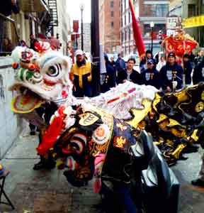 The Lion Dance in Boston's Chinatown district