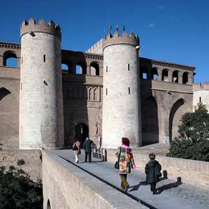 The Palacio de la Aljafería in Zaragoza, Spain