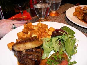 Steak with foie gras