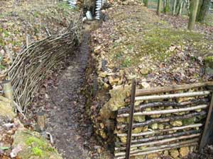 The willow-walled French trenches of the 1918 battlefield of Saillant in Saint-Mihiel