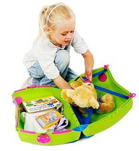 LittleJetSet.com: Travel Toys for Tots 3 Kids can pack their toys in a Trunk and then close it up and ride on it.