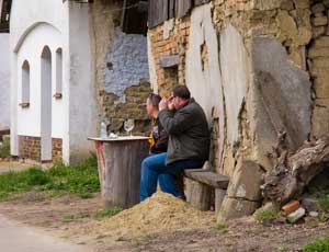Every place is good to sit and take a deep breath before another cellar penetration. 