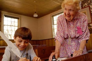Kids can find out what school was like in colonial New England.
