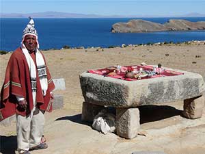 A shaman on the Island of the Sun