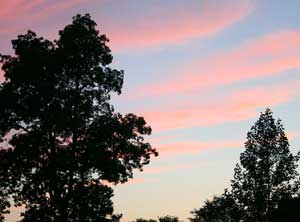 Sunset at Roseland Cottage.