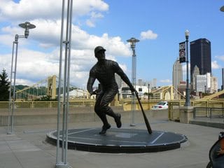Roberto Clemente statue, outside PNC Park, home of the Pittsburgh Pirates.