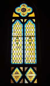 A stained glass window in the Church of the Acsension of Our Lord