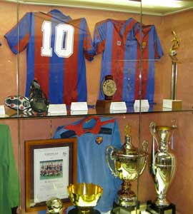Diego Maradona's shirt at the FC Barcelona museum