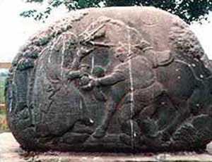 The Wizard's Well in Alderley Edge - the date of the carving is uncertain.