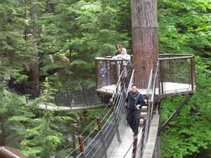 Canopy walking at the Capilano Suspension Bridge complex