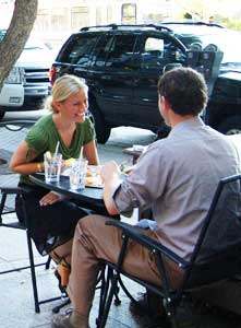 Revitalized Salt Lake City is Vibrant, Even Hip 8 A couple enjoying dinner outside in downtown SLC