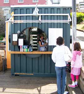Ordering window at Red Fish Blue Fish, housed in a former shipping container