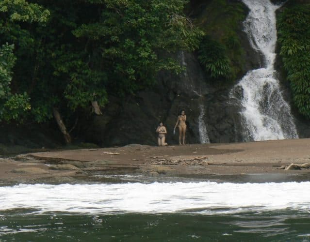 After a brutal hike through the jungle, we were rewarded with this spectacular waterfall by the beach. Max Hartshorne photos.