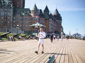 Every visitor to Quebec takes a walk along the Dufferin Terrace ramparts – whether he’s staying at the Chateau Frontenac or not. Photo: Mary O’Brien