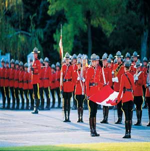 The sunset retrreat ceremony of the Royal Canadian Mounted Police in Regina