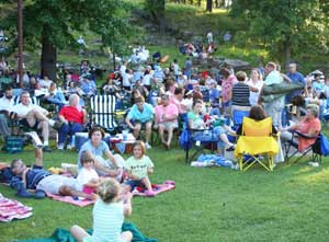 A concert on the grounds of Woolarac
