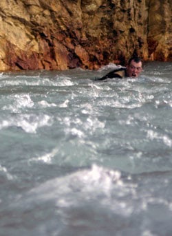 Rolf takes a dip.