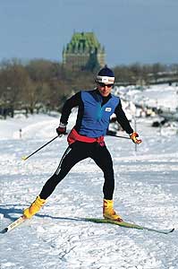 In winter, cross-country skiers are common on city streets. Photo: Productions de’oeil