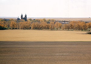 Saskatchewan: Stunning Grasslands National Park 8 The steeples of Notre Dame d'Auvergne Church in Ponteix