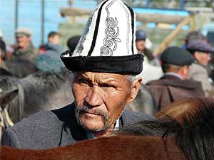 A horse trader at the market in Osh