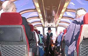 The observation car on the Grand Canyon Railway