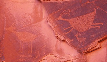 Anasazi petroglyphs in Monument Valley
