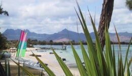 The beach in Mauritius, off the coast of Africa.