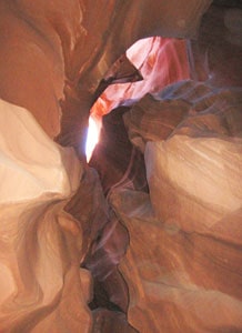 Rushing floodwaters carved out these 'slot' canyons.