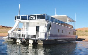 A 75-foot houseboat available at Antelope Point Marina
