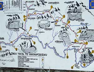 Machu Picchu: An Ancient Treasure 7 Inca Trail map