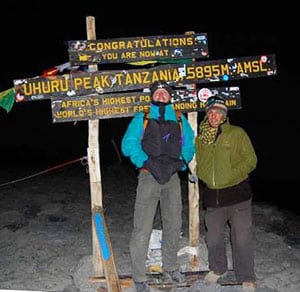 The author with Derek at the summit