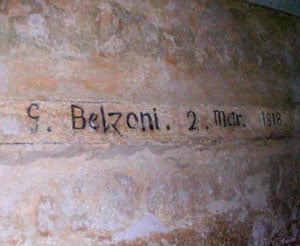 Insider Egypt: the Pyramids and Me 7 The signature of Giovanni Belzoni, who discovered the tomb