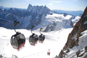 Climbing to the top of Mt Blanc in the Plan de Aiguille cable car