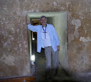 Insider Egypt: the Pyramids and Me 3 The author at the entrance to Khafre’s burial chamber