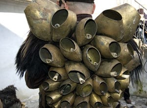 Sardinia's Mamuthones: An Ancient Carnival 4 Each Mamuthone carries sixty pounds of cowbells