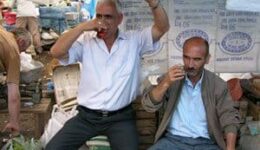 Toasting in Baku.