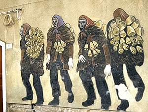 Sardinia's Mamuthones: An Ancient Carnival 10 A painting of the Mamuthones on the wall of a house in Mamoiado