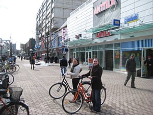 Downtown Pori is easy to navigate by foot or by bicycle
