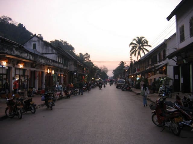 Sisavangvong Road, the main drag in Luang Prabang