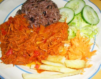 Ropa Vieja, shredded beef with vegetables literally means 'old clothes.'