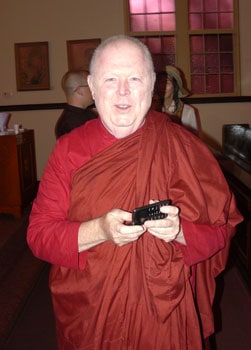Bhante Kassapa keeps up with his fellow monks on Facebook