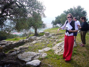 The Phourni Cemetery in Crete 5 Steff, an amateur archaeologist, standing outside the entrance to Building 4