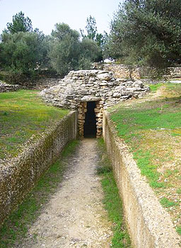 The Phourni Cemetery in Crete 4 Looking down the dromos of Tholos Tomb A