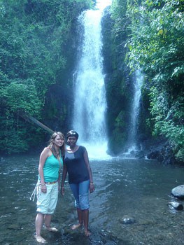 With Naomi at the Marangu Waterfalls