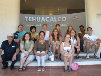 A group photo at the Tehuacalco Museum
