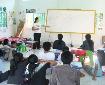 Nicole teaching the older students