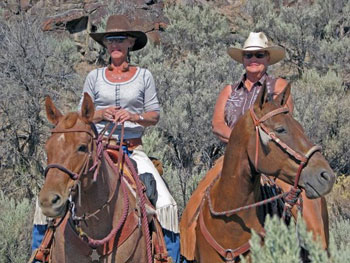 Carol and Cindy at Cattle Corral