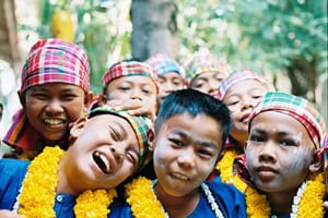 Kids at a festival in Thailand. 