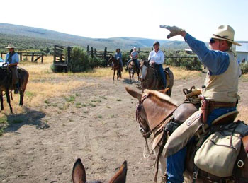 Jim gives directions riding in Surprise Valley California.